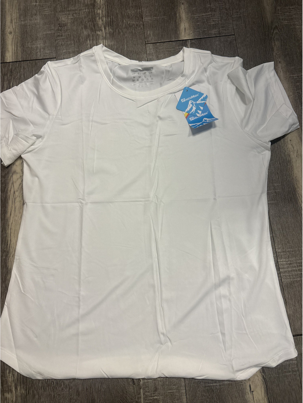 NWT Magcomsen Women White Athletic Short Sleeve Crewneck T-Shirt Size M